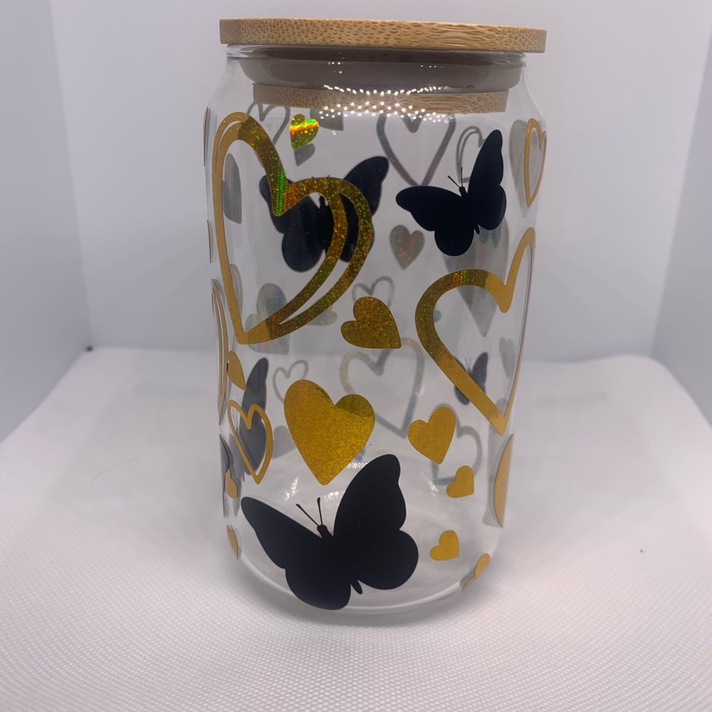Butterfly and heart can cup